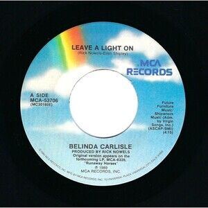 Belinda Carlisle 45 RPM "Leave A Light On / Shades Of Michaelangelo" VG MCA '89